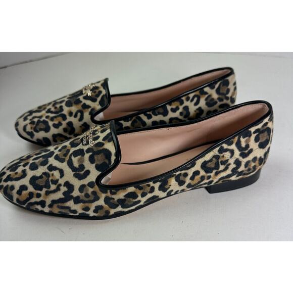 Kate Spade Claudia Leopard Animal Print Flats Brown Black Leather Shoes Size 7.5 - Picture 9 of 11